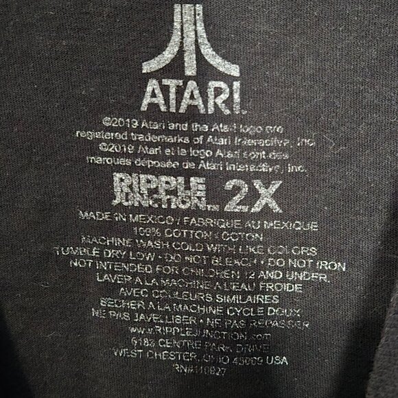Atari Logo Short Sleeve Black T-Shirt, 2X - Picture 4 of 4